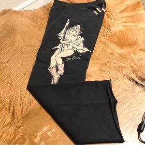 Lucky Brand Vintage Fire HOTTIE Pin Up Sweatpants, Small